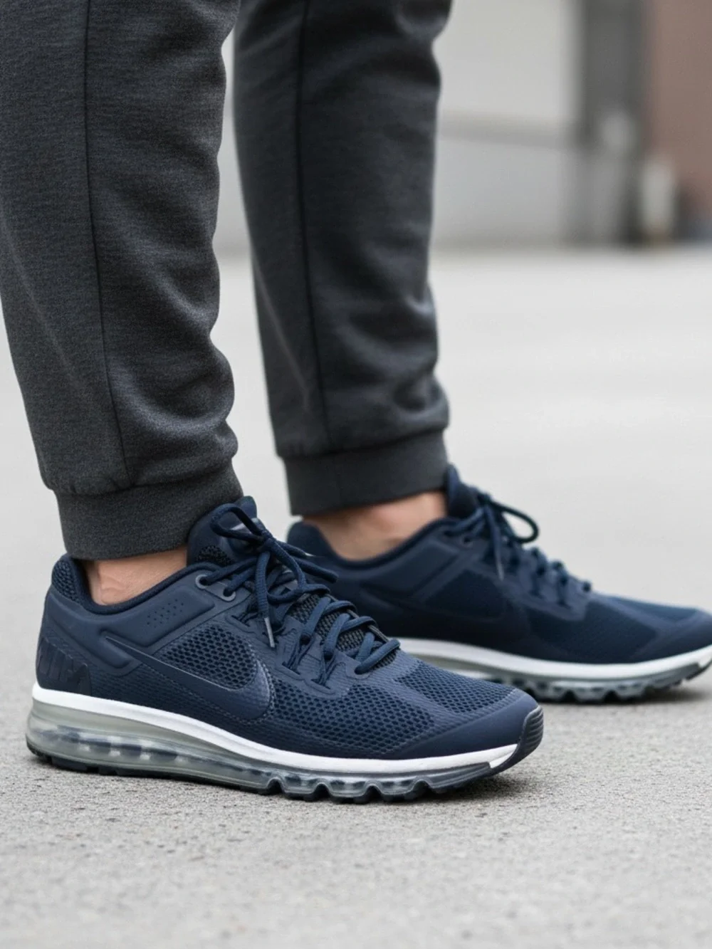Nike Air Max Men's Navy Mesh Running Sneakers
